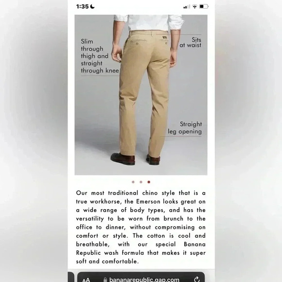 Banana Republic Emerson Chino  Pants 100% Cotton Dark Blue EUC - Picture 13 of 14